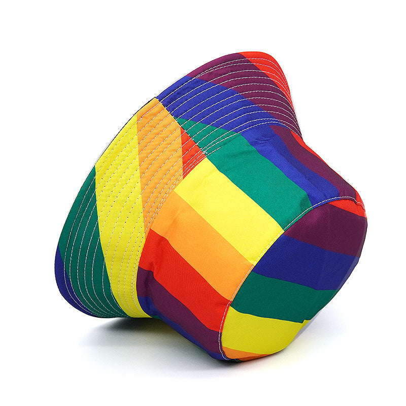 Poliéster al por mayor nuevo sombrero de cubo arcoiris